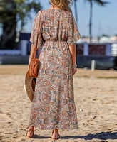 Women's Soulful Serenity Paisley Cover-Up Maxi Beach Dress