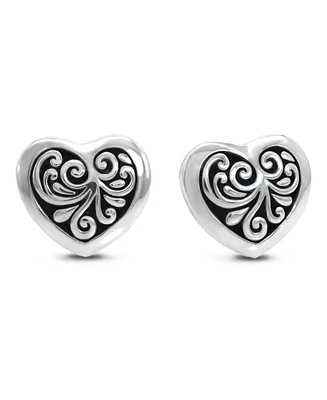 Devata Sweet Heart Filigree Stud Earrings