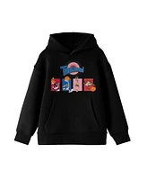 Looney Tunes Space Jam Boys 1996 Tune Squad Color Block Characters Youth Black Hoodie-l