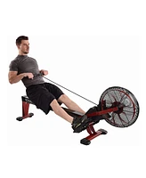 Stamina 35-1412 Ats Air Transfer System Portable Folding Cardio Exercise Fitness X Air Rower Rowing Machine with Lcd Display, Red