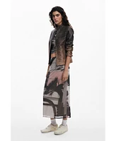 Desigual Women's Gradient faux leather biker jacket