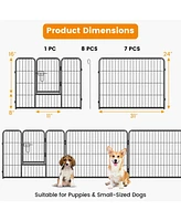 8 Panel 24 Inch Height Pet Fence Indoor Outdoor