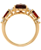 Garnet (1-7/8 ct. t.w.) & Diamond (1/10 ct. tw.) Heart Ring in 14k Gold