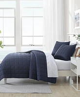 Nautica Solid Brushed Micro Jersey -Pc. Quilt Set