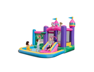 6-in-1 Kids Blow up Castle with Slide and Jumping Area and Ball Pit Pools without Blower