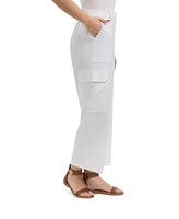 Ellen Tracy Women's Linen Cargo Wide Leg Pant