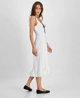 Kingston Grey Juniors' V-Neck Ribbon Midi Dress