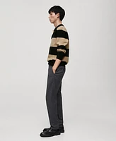 Mango Men's Slim-Fit Striped Polo Sweater