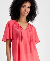 Tommy Hilfiger Women's Gingham Pintucked Top
