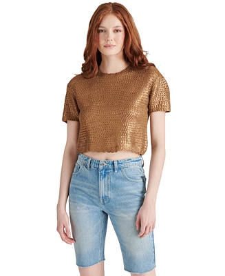 Steve Madden Women's Biana Metallic Crochet Sweater