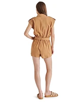 Steve Madden Women's Amabel Belted Cap-Sleeve Romper