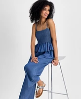 Tommy Hilfiger Women's Chambray Peplum Jumpsuit