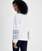 Tommy Hilfiger Women's Embroidered Cotton Top