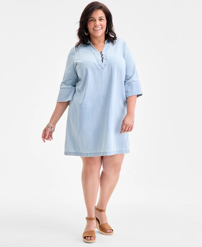 Style & Co Plus Denim Dress, Exclusively at Macy's