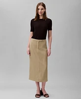 Calvin Klein Women's Satin Midi Skirt