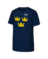 Outerstuff Big Boys and Girls Navy Sweden 2025 4 Nations Face-Off Primary Logo T-Shirt