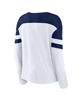 Fanatics Women's White/Athletic Navy Usa 2025 4 Nations Face-Off Notch Neck Long Sleeve T-Shirt