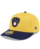 New Era Men's Gold/Navy Milwaukee Brewers 2025 Spring Training Low Profile 59FIFTY Fitted Hat