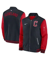 Nike Men's Navy/Red Cleveland Guardians Authentic Collection Dugout Full-Zip Bomber Jacket