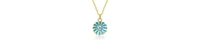 GiGiGirl Sterling Silver 14k Gold Plated Colored Enamel and Cubic Zirconia Flower Pendant Necklace