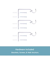 Kenney Bryce Decorative Curtain Rod with Finials for Medium to Large Windows – Stylish Satin Nickel Design