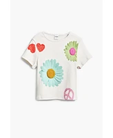 Desigual Girls Girls's Ribbed floral T-shirt