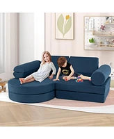 13-Piece Convertible Modular Kids Play Couch for Nursery, Playroom, and Bedroom Versatile Seating Toddlers