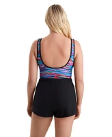 ShapeSolver Sport by Mimi Flamingo Binded Scoopneck Runaround One Piece Swimsuit