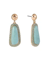 Rachel Rachel Roy Gold Tone Post Earrings with Semi Precious Stone Drop