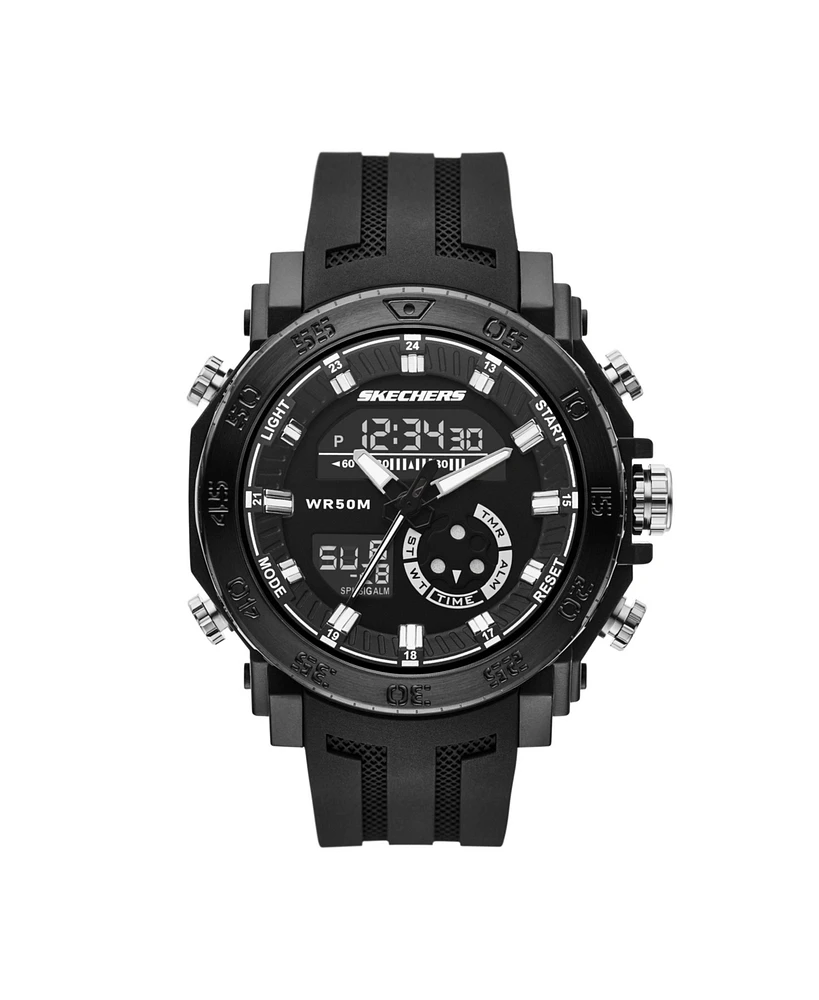 Skechers Men's Ridgeland Analog-Digital, Black Polycarbonate Watch