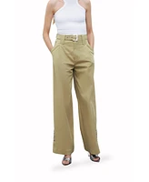 Nocturne Women's Metal Buckle Detailed Belted Pants