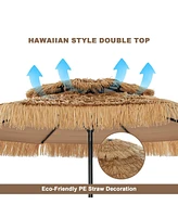 Ft. Outdoor Double Top Hawaiian Style Thatch Umbrella