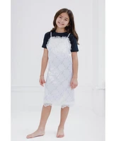Descendants Big Girls Disney Slip V-neck Satin Dress and Drop Shoulder T-Shirt Outfit Set