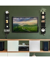 Sorbus 5 Tier Wall Mounted Floating Shelf Unit with Hooks - Home Decor and Storage Organizer