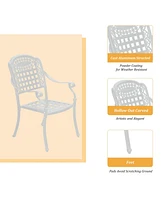 Patio Chairs set of 2 Cast Aluminum Furniture Outdoor Metal Garden Chair for Indoor Bistro Balcony