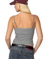 Edikted Womens Mireille Lacey Tank Top