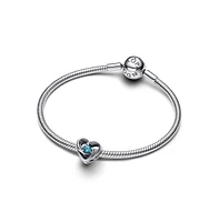 Pandora Sterling Silver Entwined Heart Stones Charm