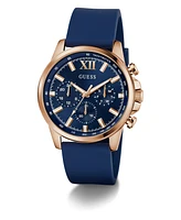 Guess Men's Multifunction Blue Silicone Watch, 44mm