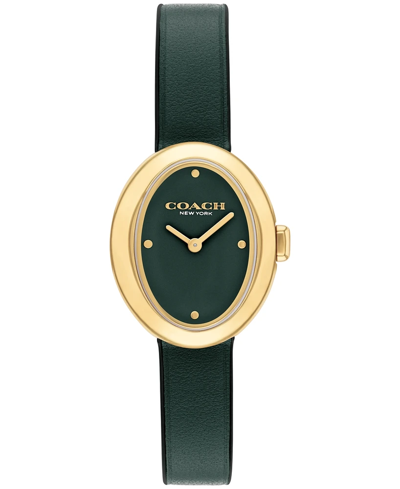 Coach Women's Sammy Green Leather Strap Watch, 22.5mm