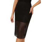 Adrianna by Papell Women's Shadow Stripe Sleeveless Sheath Dress