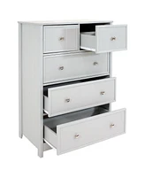 5-Drawer Vertical Beadboard Dresser - Gray - 43.5-Inch Tall