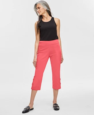 Jm Collection Women's Side Lace-Up Pull-On Capri Pants, Created for Macy's