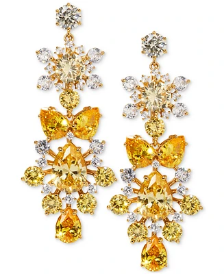 Eliot Danori Gold-Tone Cubic Zirconia Chandelier Earrings, Exclusively at Macy's