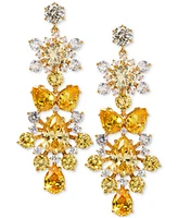 Eliot Danori Gold-Tone Cubic Zirconia Chandelier Earrings, Exclusively at Macy's