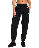 Reebok Women's Woven Crinkle Colorblocked Jogger Pants