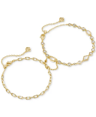 Kendra Scott 14k Gold-Plated 2-Pc. Set Mixed Stone & Link Bracelets
