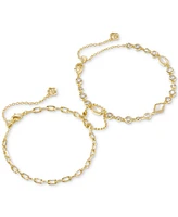 Kendra Scott 14k Gold-Plated 2-Pc. Set Mixed Stone & Link Bracelets