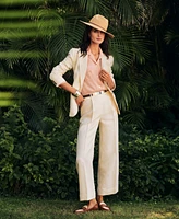 Lauren Ralph Women's Linen-Blend Twill Wide-Leg Pants