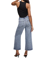 Good American Women's Waist Palazzo Cropped Jeans