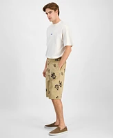 Hugo by Boss Men's Damo242 Baggy-Fit Stretch Floral 13" Shorts